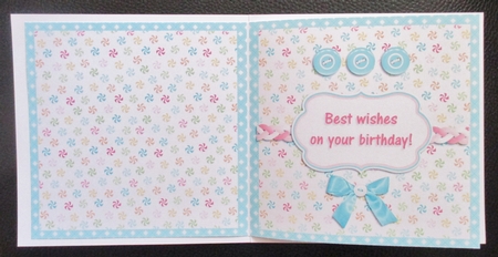 Insert for Happy Birthday Sweetie / Sweetheart / Girl card sheet by Davina Rundle