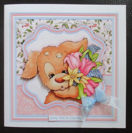 CUTE PUPPY & SPRING BOUQUET 8x8 Decoupage & Insert Mini Kit by Davina Rundle