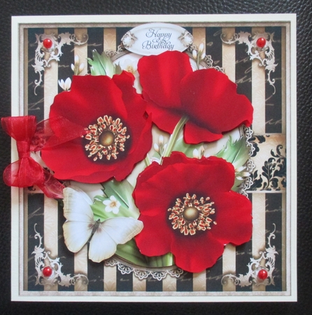 Love Red Poppies Card Mini Kit by Davina Rundle