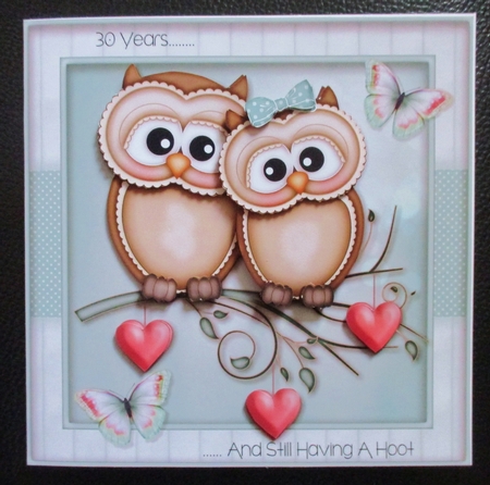 Valentine Owls Mini Kit  Valentines Day/Anniversary/Engagement by Davina Rundle