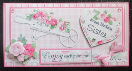 Quick DL Floral Birthday Card Front For Sister by Davina Rundle