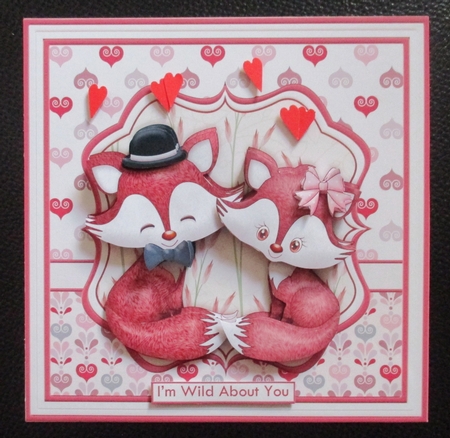FOXY LOVE 8x8 Valentines Anniversary Romantic Decoupage & Insert Mini Kit by Davina Rundle