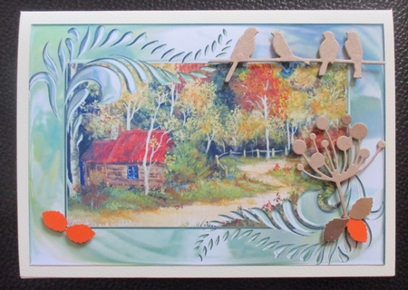 2 A5 card toppers. Ploughing the field and Cabin in the Woods. suitable for mens / male cards by Davina Rundle