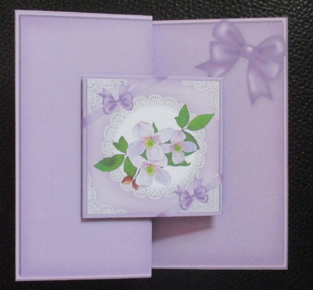 Clematis and Lace No-Hole Fold Back Card by Davina Rundle