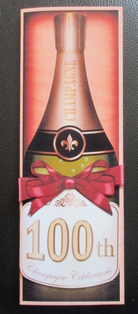 Large DL 100th Birthday Champers in a Box Quick Card & 3D Decoupage by Davina Rundle