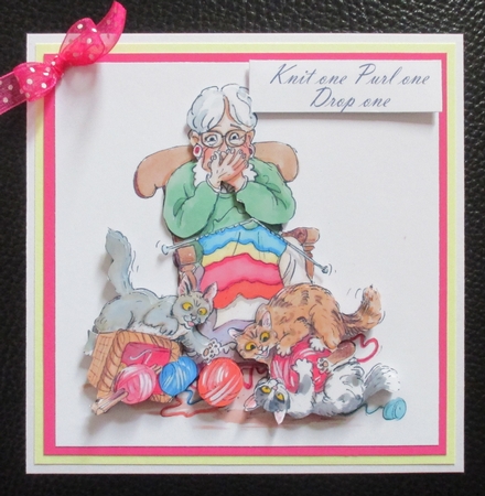The Wrinklies Decoupage - Knit One Purl One Drop One by Davina Rundle