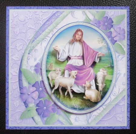 THE LORD IS MY SHEPHERD 7.5 Easter Sympathy Decoupage & Insert Mini Kit by Davina Rundle