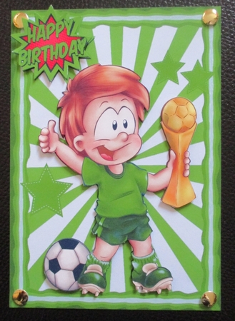 I am The champion footballer in green A5 by Davina Rundle