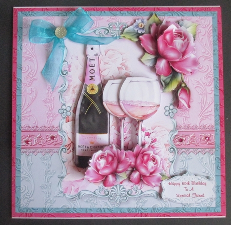 CHAMPAGNE CELEBRATIONS 8x8 All Occasions Decoupage & Insert Mini Kit by Davina Rundle
