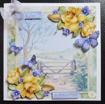 Beautiful Country Side Painting With Yellow Roses 8x8 Mini Kit by Davina Rundle