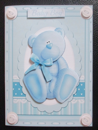 Baby Boy Gingham Bear by Davina Rundle