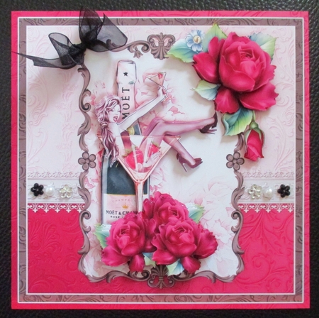 CHAMPAGNE GLASS DIVA 8x8 Decoupage & Insert Mini Kit by Davina Rundle