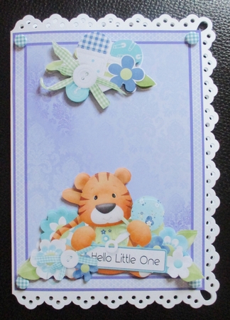 A5 New Baby Boy Tiger card topper mini kit by Davina Rundle