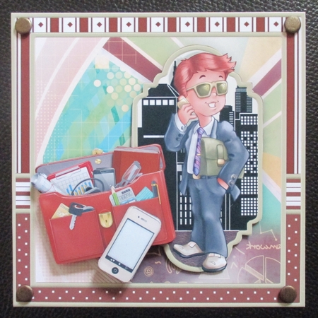 YOUNG BUSINESS MAN 7.5 Decoupage & Insert Mini Kit by Davina Rundle