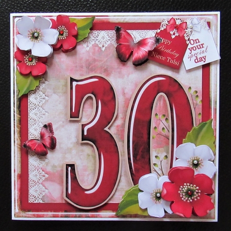 Vintage Birthday 30th Card Topper Kit 1186 by Davina Rundle