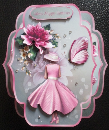 Darling Dahlia -  Quick & Easy Pop-out Card Mini-kit by Davina Rundle