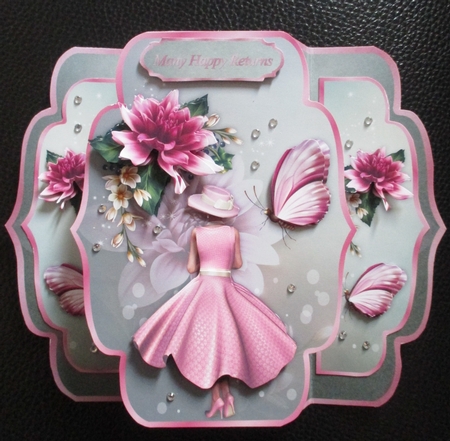 Darling Dahlia -  Quick & Easy Pop-out Card Mini-kit by Davina Rundle