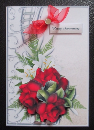 Beautiful  Shaped Border & Red Roses by Davina Rundle