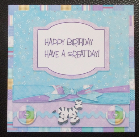 Insert to match Noahs Ark Happy Birthday square card front by Davina Rundle