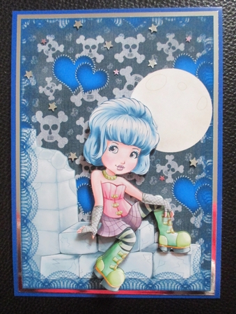 Pretty Goth Girl 1 Card Front by Davina Rundle