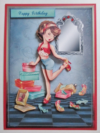 MAD ABOUT SHOES BIRTHDAY CARD FRONT by Davina Rundle
