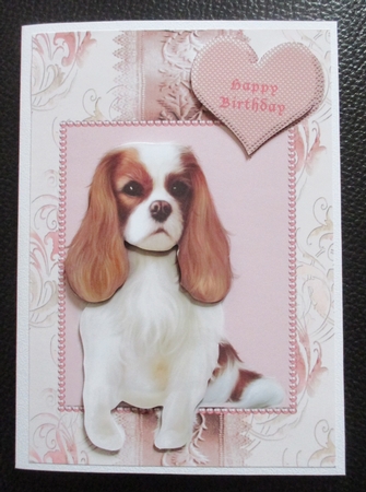 HEARTFELT CAVALIER BIRTHDAY OR LOVE/FRIENDSHIP TOPPER by Davina Rundle