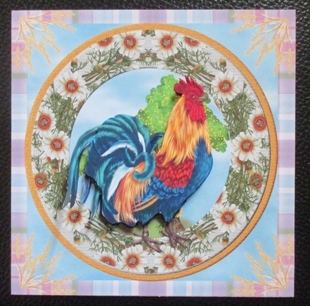 Rooster card front by Davina Rundle