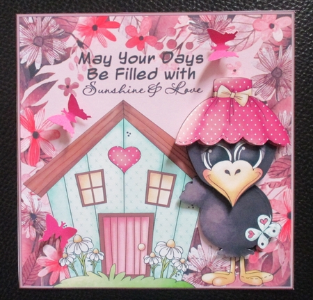 Cute crow may your days card front by Davina Rundle