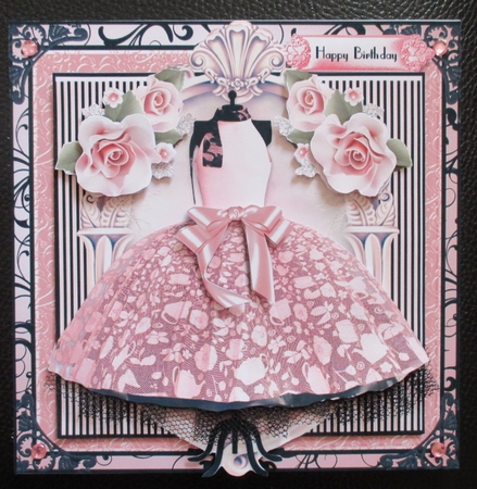 The Pink Lace Dress Card Front KIt by Davina Rundle