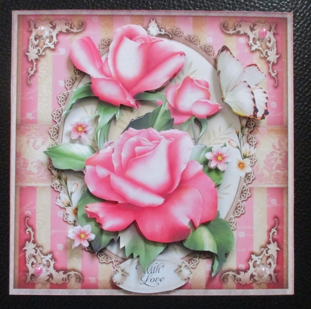 Spring Summer Pink Roses Card Mini Kit by Davina Rundle