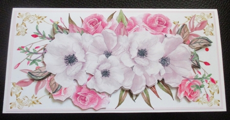 Mixed Pink Roses on DL Topper by Davina Rundle