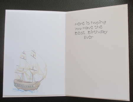 Belated Birthday Ship  Insert by Davina Rundle