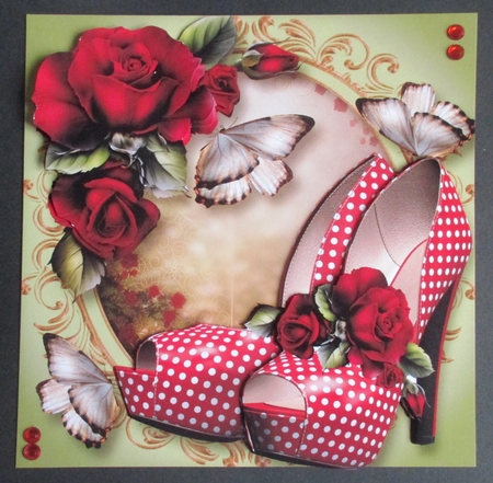 Red Shoes, Roses & Butterflies by Davina Rundle