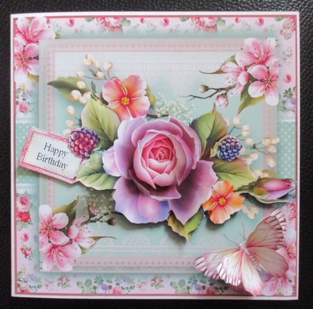 Vintage English Rose Card Front Kit by Davina Rundle