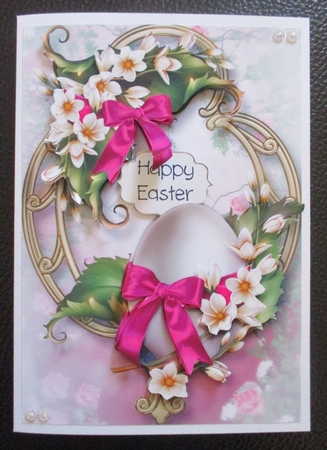 Easter Egg On Golden Frame by Davina Rundle