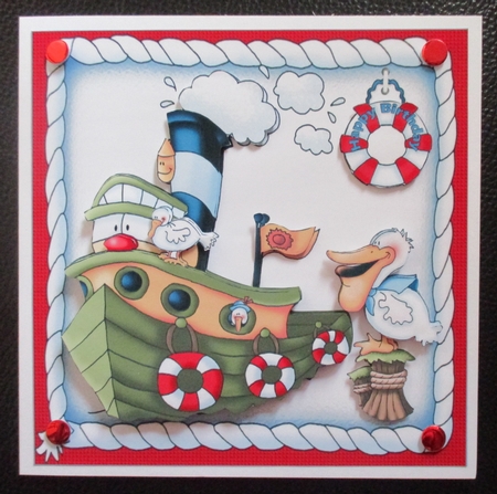 8x8 Ships ahoy birthday boy ages 1-5 mini kit by Davina Rundle