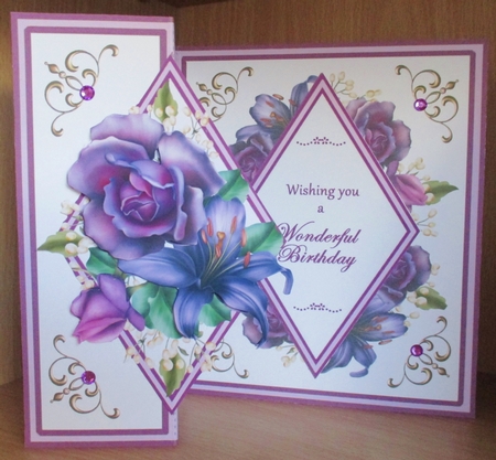 DFB Purple Roses & lilies (Birthday) by Davina Rundle