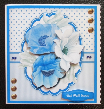 Beautiful Water coloured Ble and White Anemones  by Davina Rundle