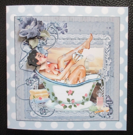 China Blue Square Backing Paper Set of 12 by Davina Rundle