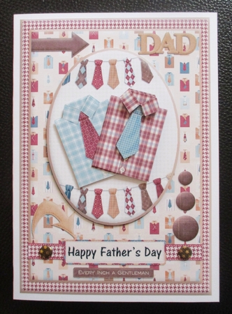 Shirts and Ties Fathers Day / Birthday Card Front with Decoupage by Davina Rundle