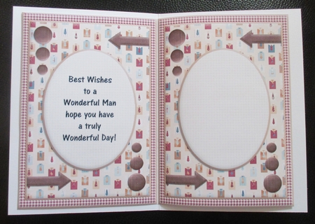 2 on a sheet Inserts to match Shirts and Ties Fathers Day / Birthday Card Front with Decoupage by Davina Rundle