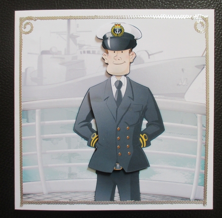 Navy Sailor Officer Dude 8x8 Quick Card by Davina Rundle