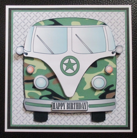 CAMOUFLAGE CAMPER VAN - tags for women & men by Davina Rundle