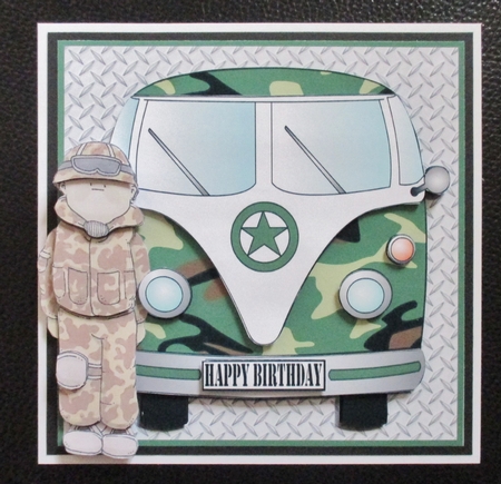 CAMOUFLAGE CAMPER VAN - tags for women & men by Davina Rundle