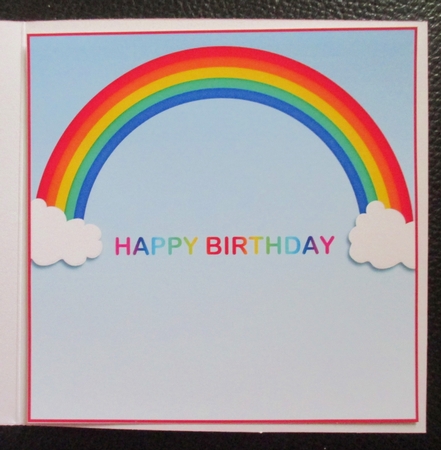 8X8 INSERT FOR BIRTHDAY - RAINBOW AND CLOUDS by Davina Rundle