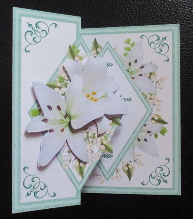 Diamond fold back Lilies (Sympathy) by Davina Rundle