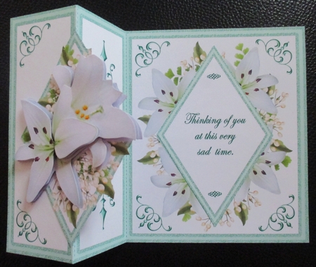Diamond fold back Lilies (Sympathy) by Davina Rundle
