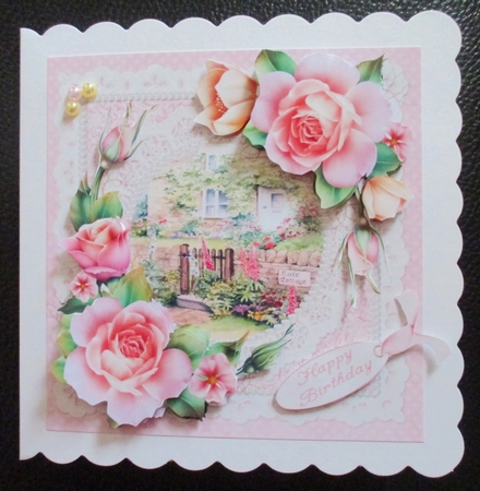8x8 Rose cottage with spring roses mini kit by Davina Rundle