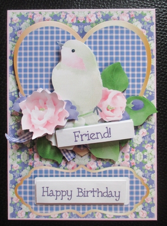 HAPPY HEARTS A5 CARD FRONT Mini-Kit SONG BIRD by Davina Rundle