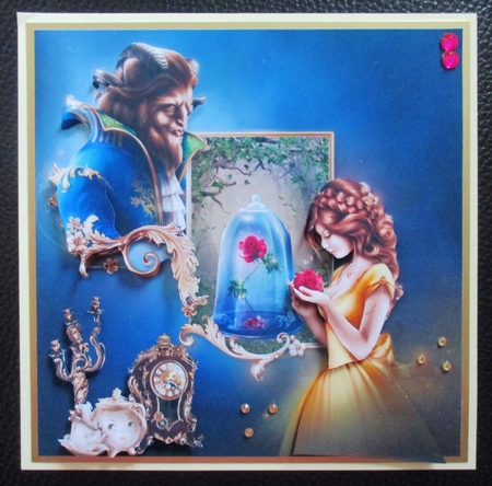 Fairy Tales - The Enchanted Rose - Tale As Old As Time 1 - Special 3D Decoupage + Insert & Tag by Davina Rundle